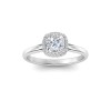 1 Ct Princess Lab Diamond & .15 Ctw Diamond Classic Halo Engagement Ring