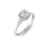 1 Ct Princess Lab Diamond & .15 Ctw Diamond Classic Halo Engagement Ring