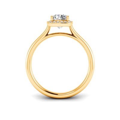 1.5 Ct Cushion Lab Diamond & .15 Ctw Diamond Classic Halo Engagement Ring
