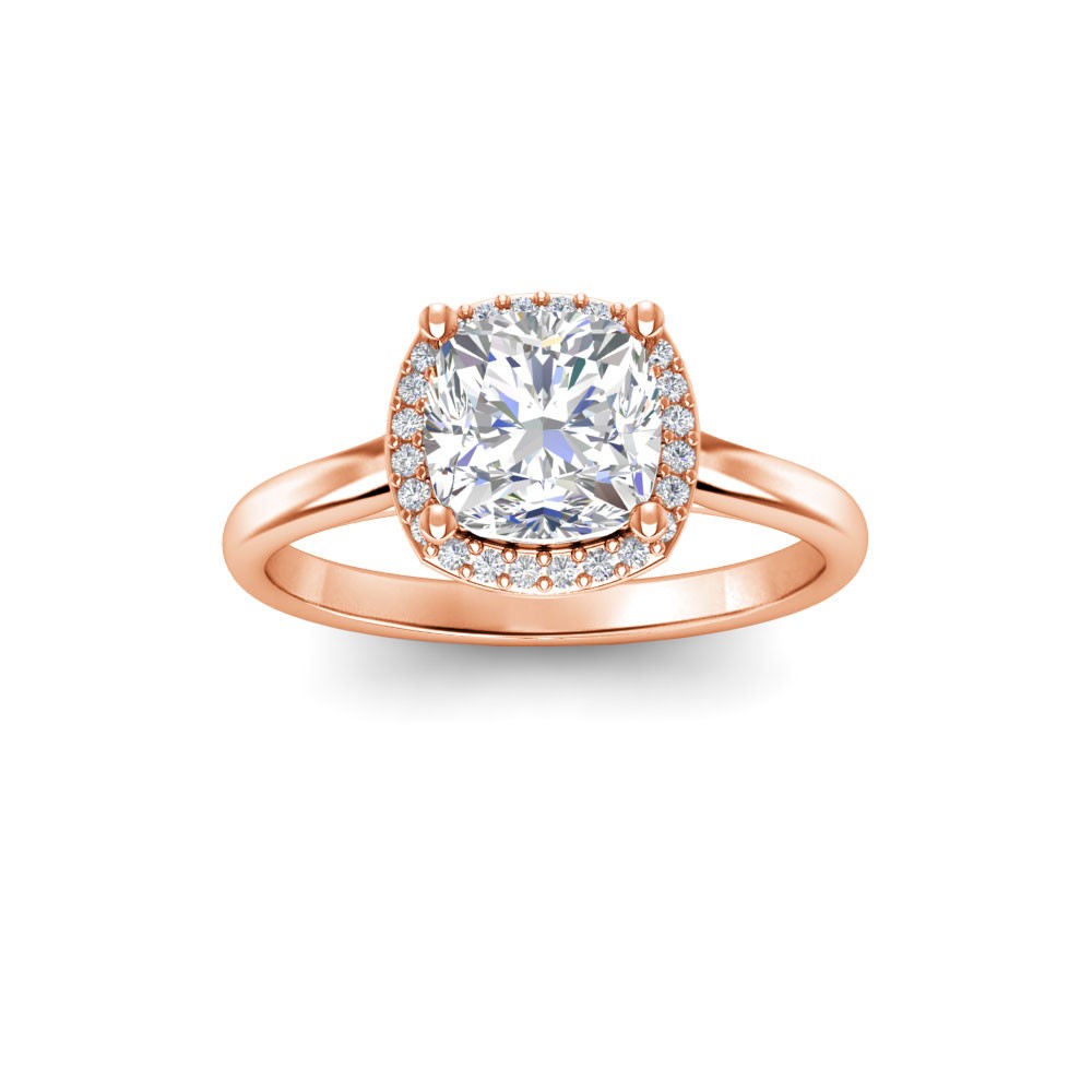 3 Ct Cushion Lab Diamond & .15 Ctw Diamond Classic Halo Engagement Ring