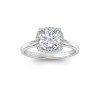 3 Ct Cushion Lab Diamond & .15 Ctw Diamond Classic Halo Engagement Ring