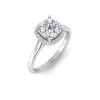 3 Ct Cushion Lab Diamond & .15 Ctw Diamond Classic Halo Engagement Ring
