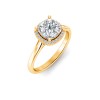 2.5 Ct Princess Lab Diamond & .15 Ctw Diamond Classic Halo Engagement Ring
