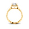 2.5 Ct Princess Lab Diamond & .15 Ctw Diamond Classic Halo Engagement Ring
