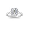 2 Ct Emerald Lab Diamond & .15 Ctw Diamond Classic Halo Engagement Ring