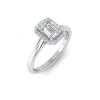 2 Ct Emerald Lab Diamond & .15 Ctw Diamond Classic Halo Engagement Ring