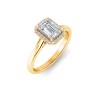 1.5 Ct Radiant Lab Diamond & .15 Ctw Diamond Classic Halo Engagement Ring