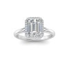 3 Ct Radiant Lab Diamond & .15 Ctw Diamond Classic Halo Engagement Ring