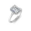 3 Ct Radiant Lab Diamond & .15 Ctw Diamond Classic Halo Engagement Ring