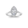 1 Ct Marquise Lab Diamond & .15 Ctw Diamond Classic Halo Engagement Ring