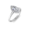 1 Ct Marquise Lab Diamond & .15 Ctw Diamond Classic Halo Engagement Ring