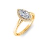 2 Ct Marquise Lab Diamond & .15 Ctw Diamond Classic Halo Engagement Ring