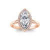 3 Ct Marquise Moissanite & .15 Ctw Diamond Classic Halo Engagement Ring