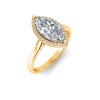 3 Ct Marquise Lab Diamond & .15 Ctw Diamond Classic Halo Engagement Ring