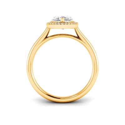 3 Ct Marquise Lab Diamond & .15 Ctw Diamond Classic Halo Engagement Ring