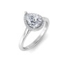 3 Ct Pear Lab Diamond & .15 Ctw Diamond Classic Halo Engagement Ring