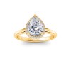 2.5 Ct Pear Lab Diamond & .15 Ctw Diamond Classic Halo Engagement Ring