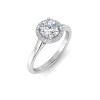1 Ct Round Lab Diamond & .15 Ctw Diamond Classic Halo Engagement Ring