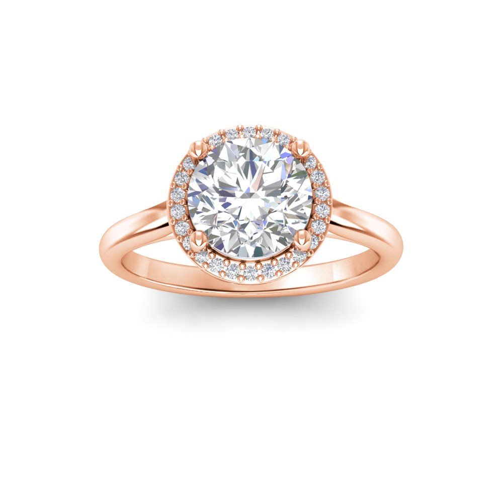 3 Ct Round Lab Diamond & .15 Ctw Diamond Classic Halo Engagement Ring