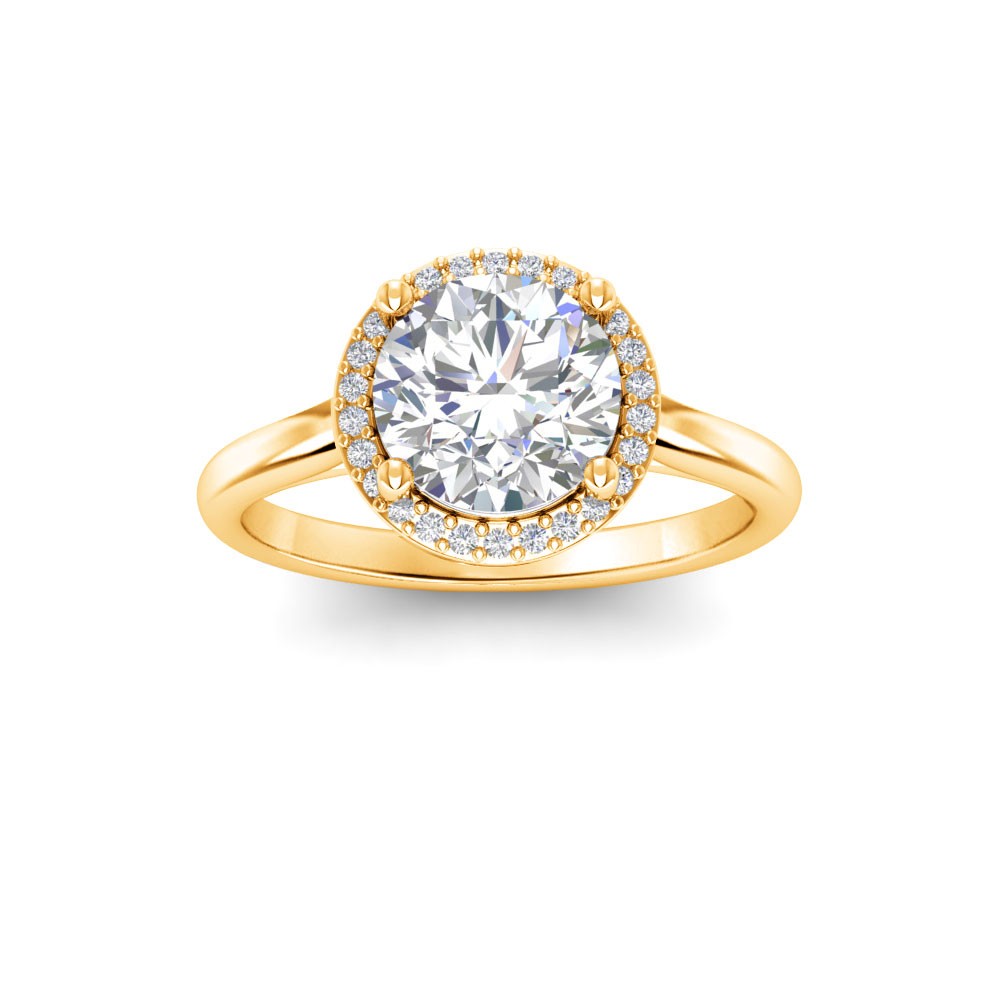 2.5 Ct Round Lab Diamond & .15 Ctw Diamond Classic Halo Engagement Ring