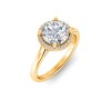 2.5 Ct Round Lab Diamond & .15 Ctw Diamond Classic Halo Engagement Ring