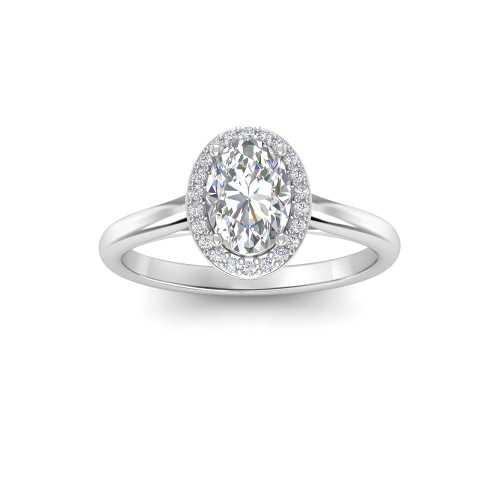 1.2 Ct Oval Moissanite & .15 Ctw Diamond Classic Halo Engagement Ring