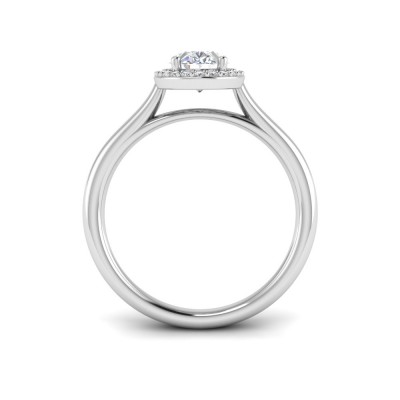 1.2 Ct Oval Moissanite & .15 Ctw Diamond Classic Halo Engagement Ring