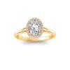 2 Ct Oval Lab Diamond & .15 Ctw Diamond Classic Halo Engagement Ring
