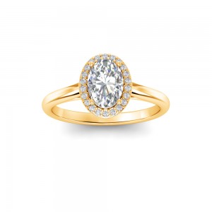 1.2 Ct Oval Lab Diamond & .15 Ctw Diamond Classic Halo Engagement Ring