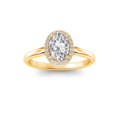 1.40 Ctw Oval Diamond Halo Engagement Ring