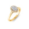 2 Ct Oval Lab Diamond & .15 Ctw Diamond Classic Halo Engagement Ring