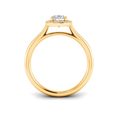2 Ct Oval Lab Diamond & .15 Ctw Diamond Classic Halo Engagement Ring