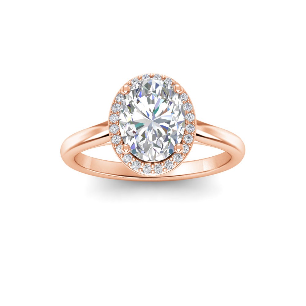 3 Ct Oval Moissanite & .15 Ctw Diamond Classic Halo Engagement Ring