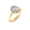 2.5 Ct Oval Lab Diamond & .15 Ctw Diamond Classic Halo Engagement Ring