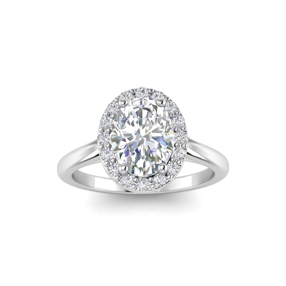 1.40 Ctw Oval Diamond Halo Engagement Ring