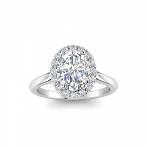 1.40 Ctw Oval CZ Halo Engagement Ring
