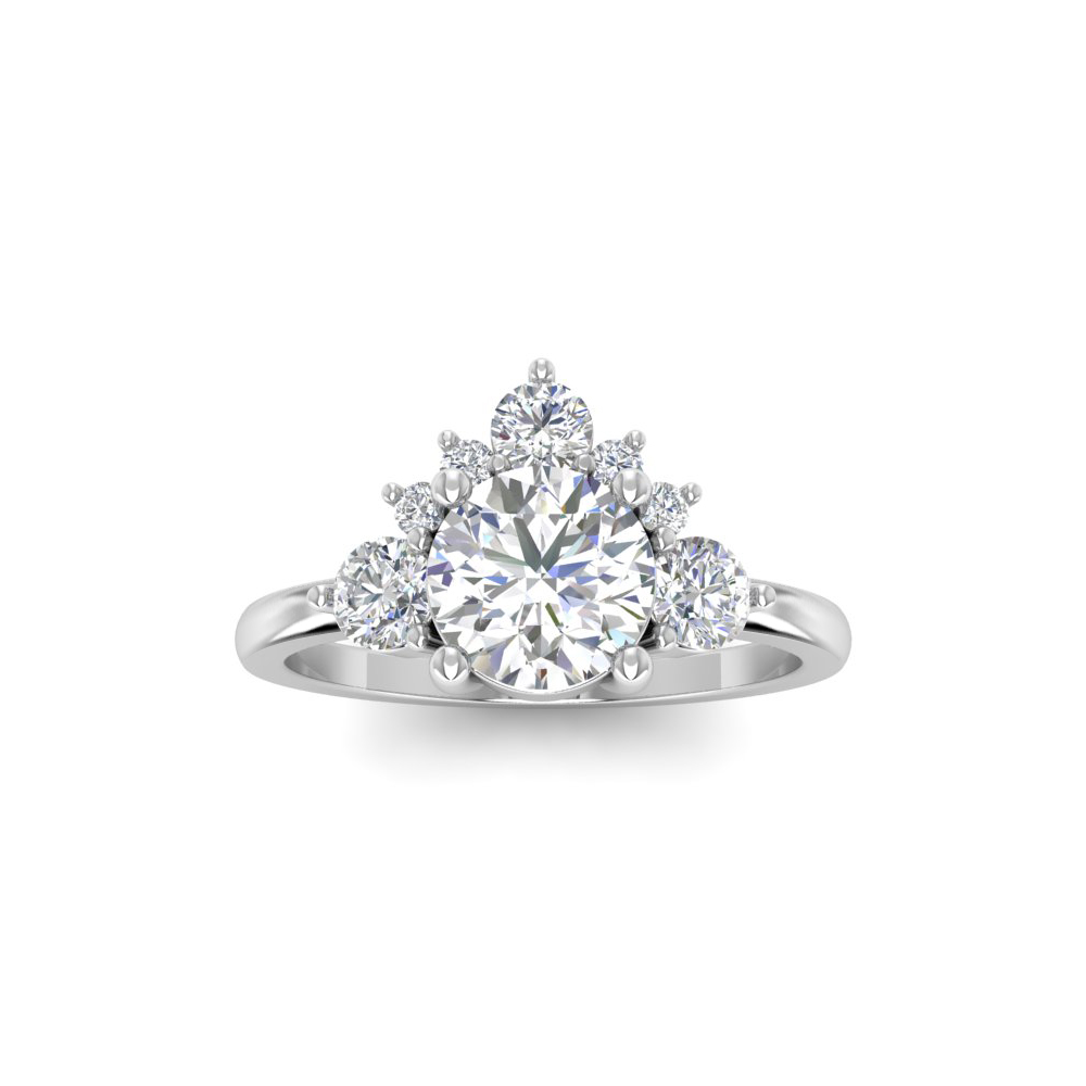 1 Ct Moissanite & .47 Ctw Diamond Nesting Engagement Ring