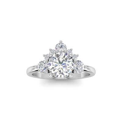 1 Ct Moissanite & .47 Ctw Diamond Nesting Engagement Ring