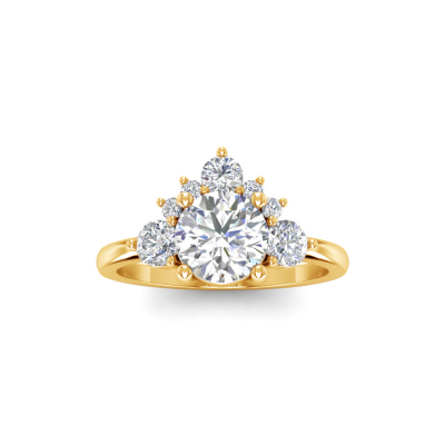 1 Ct Round Colorless Lab Diamond Nesting Engagement Ring