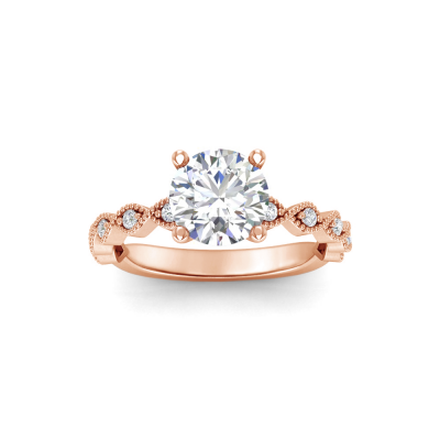 2.5 Ct Round Lab Diamond Infinity Milgrain Engagement Ring