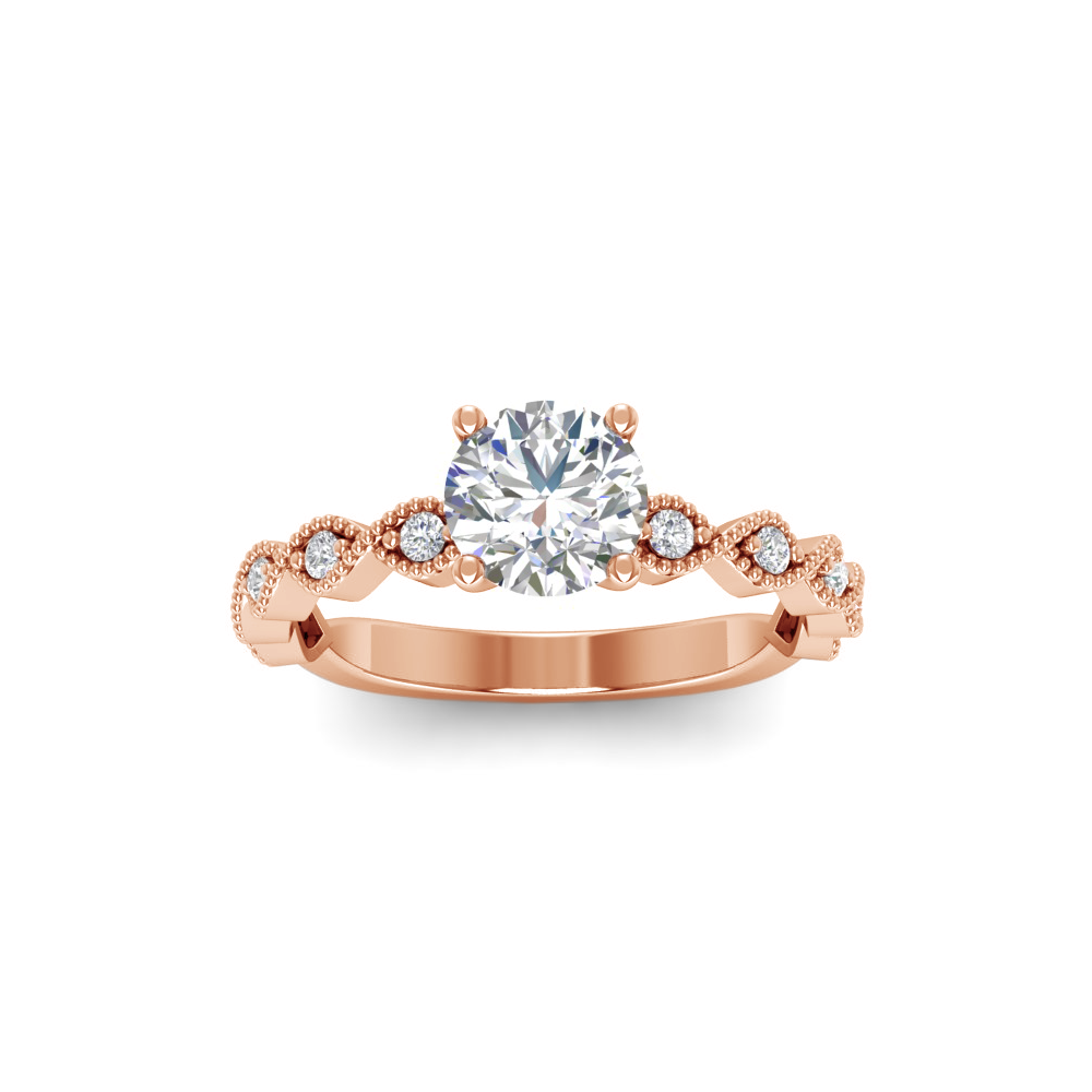 1.10 Ctw CZ Infinity Milgrain Engagement Ring