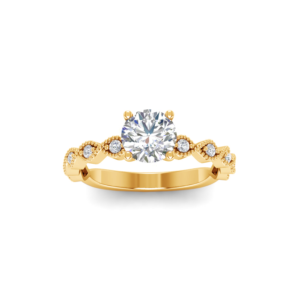 1.10 Ctw Diamond Infinity Milgrain Engagement Ring