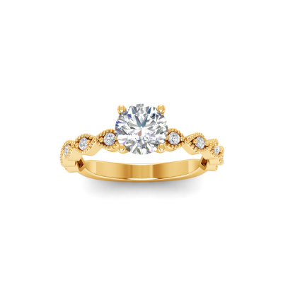 1.10 Ctw Diamond Infinity Milgrain Engagement Ring