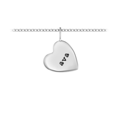 Mom Medium Heart Tag Pendant in Sterling Silver