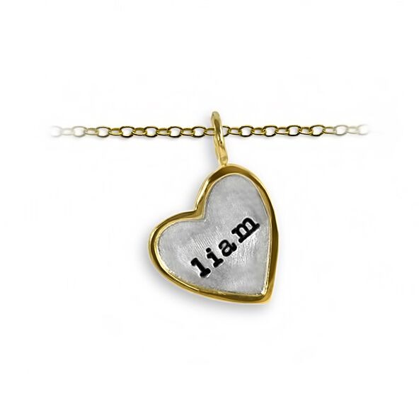 Personalized Medium Framed Heart Charm