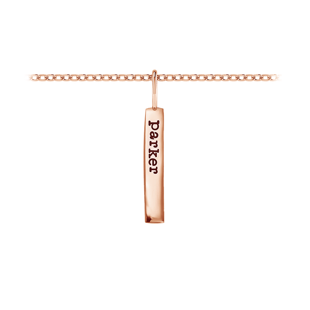 Small Personalized Vertical Bar Charm
