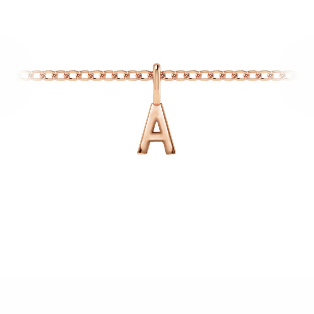 Mini Block Letter Charm A