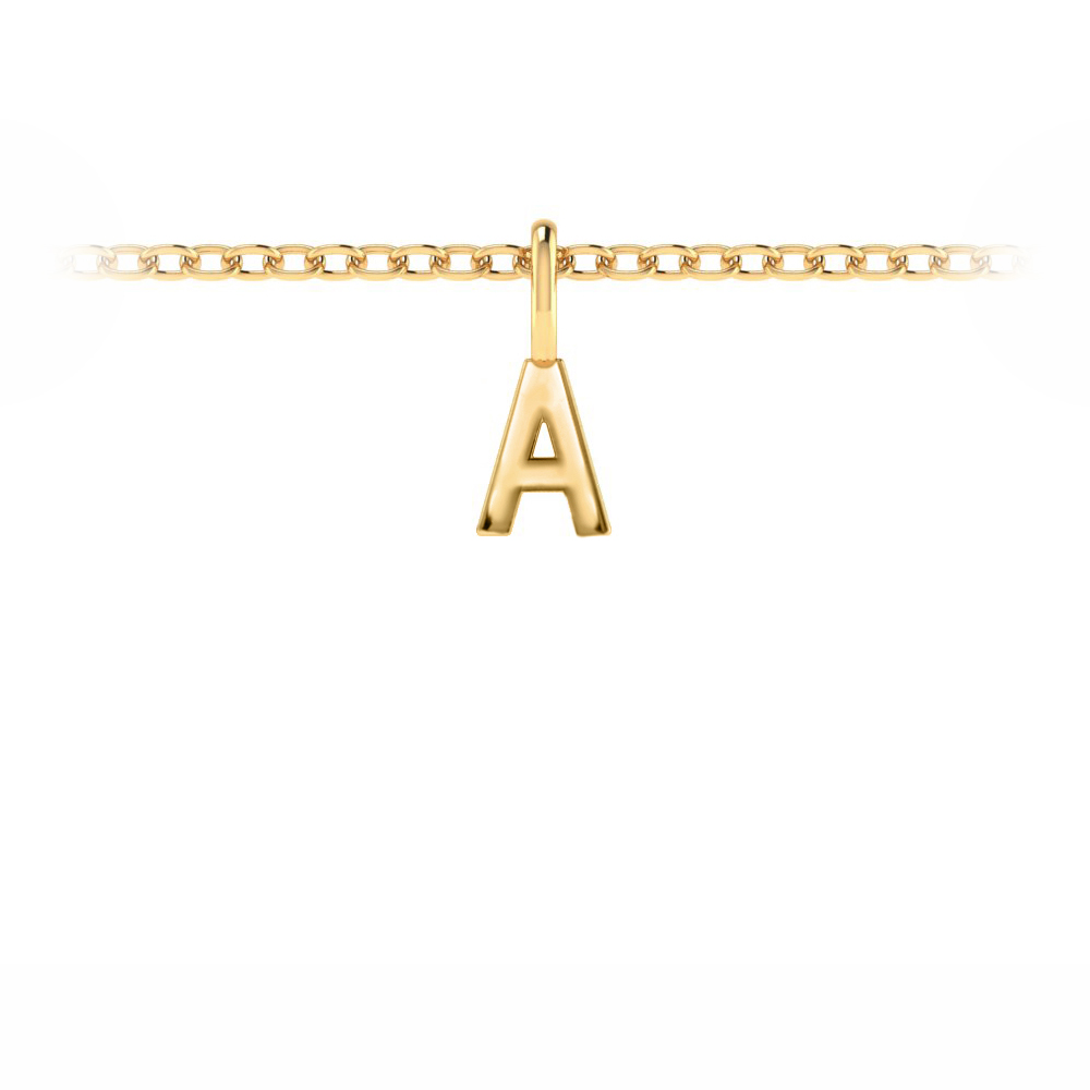 Mini Block Letter Charm A