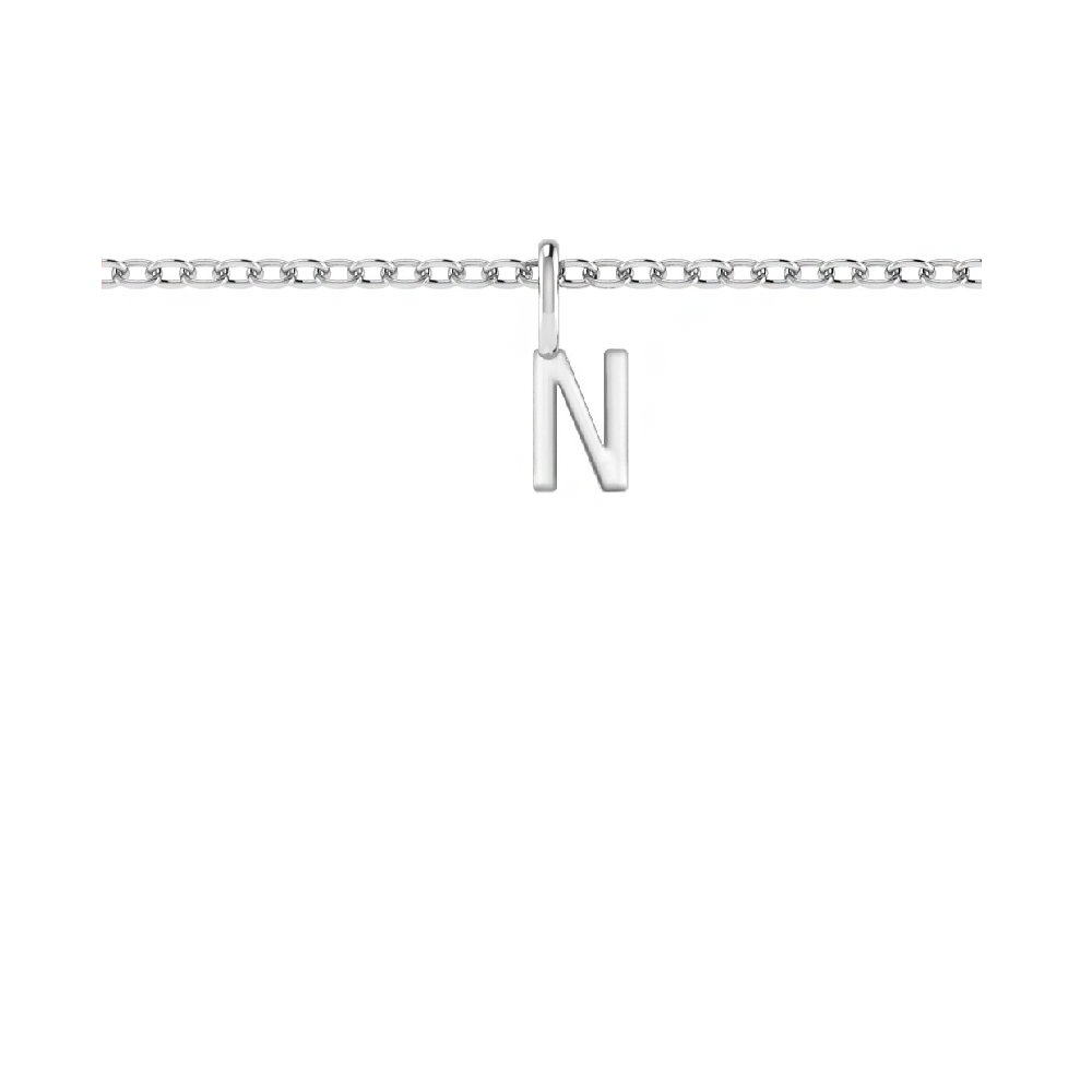 Mini Block Letter Charm N