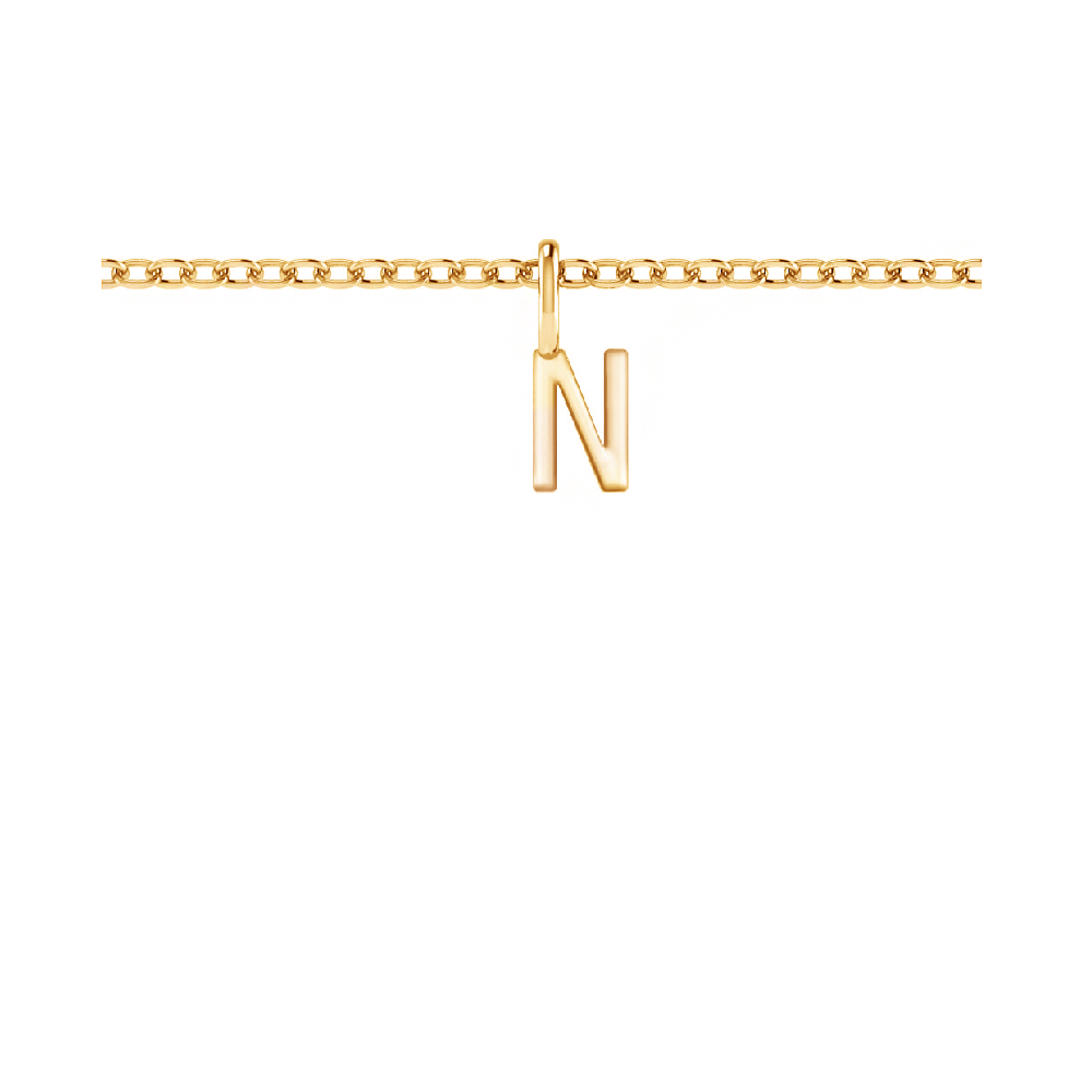 Mini Block Letter Charm N